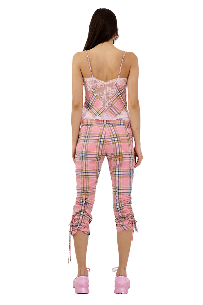 PINK PLAID MALDIVES PANT