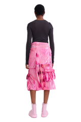 PINK MEADOW LAWN VELVET MIDI CARGO SKIRT