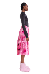 PINK MEADOW LAWN VELVET MIDI CARGO SKIRT