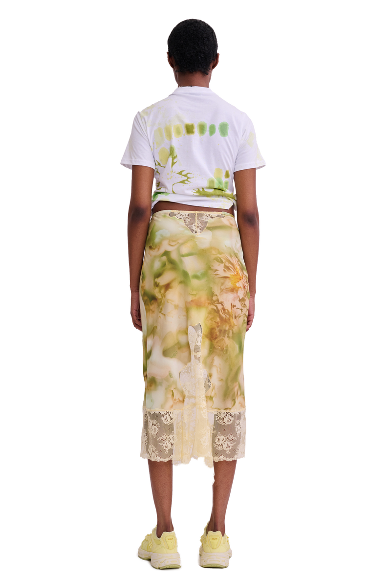 SAGE MOLTEN FLORAL HISS SKIRT