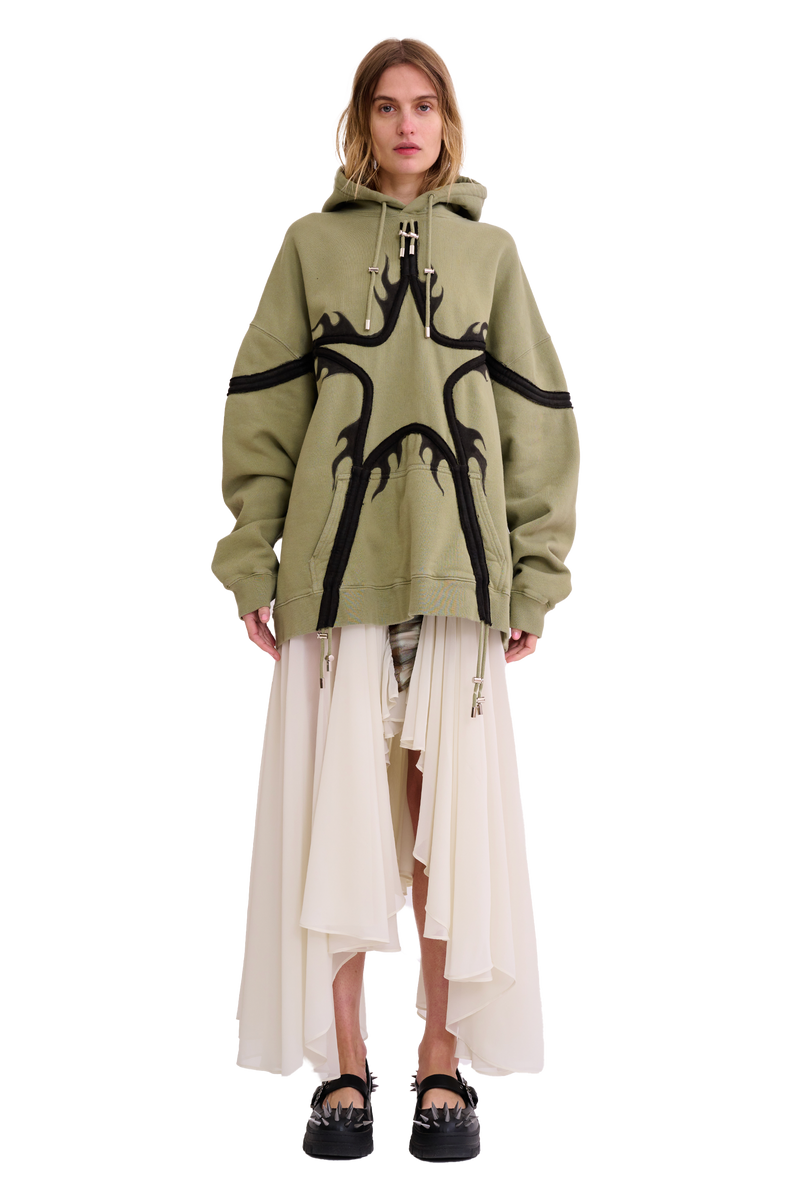 OLIVE STAR HOODIE