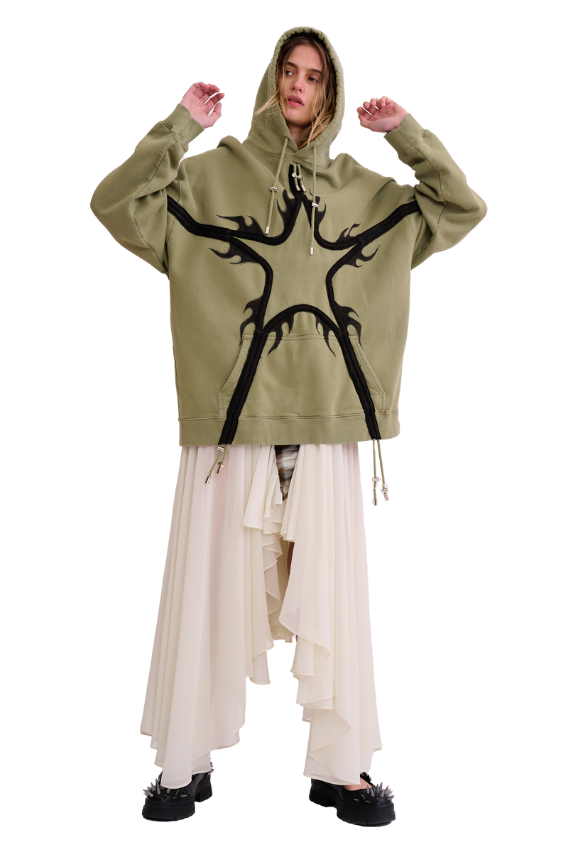 OLIVE STAR HOODIE