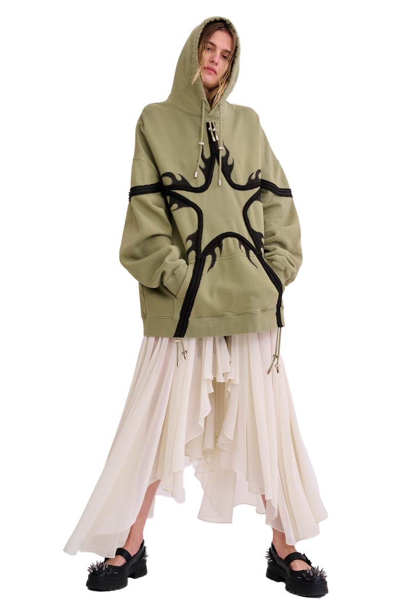 OLIVE STAR HOODIE