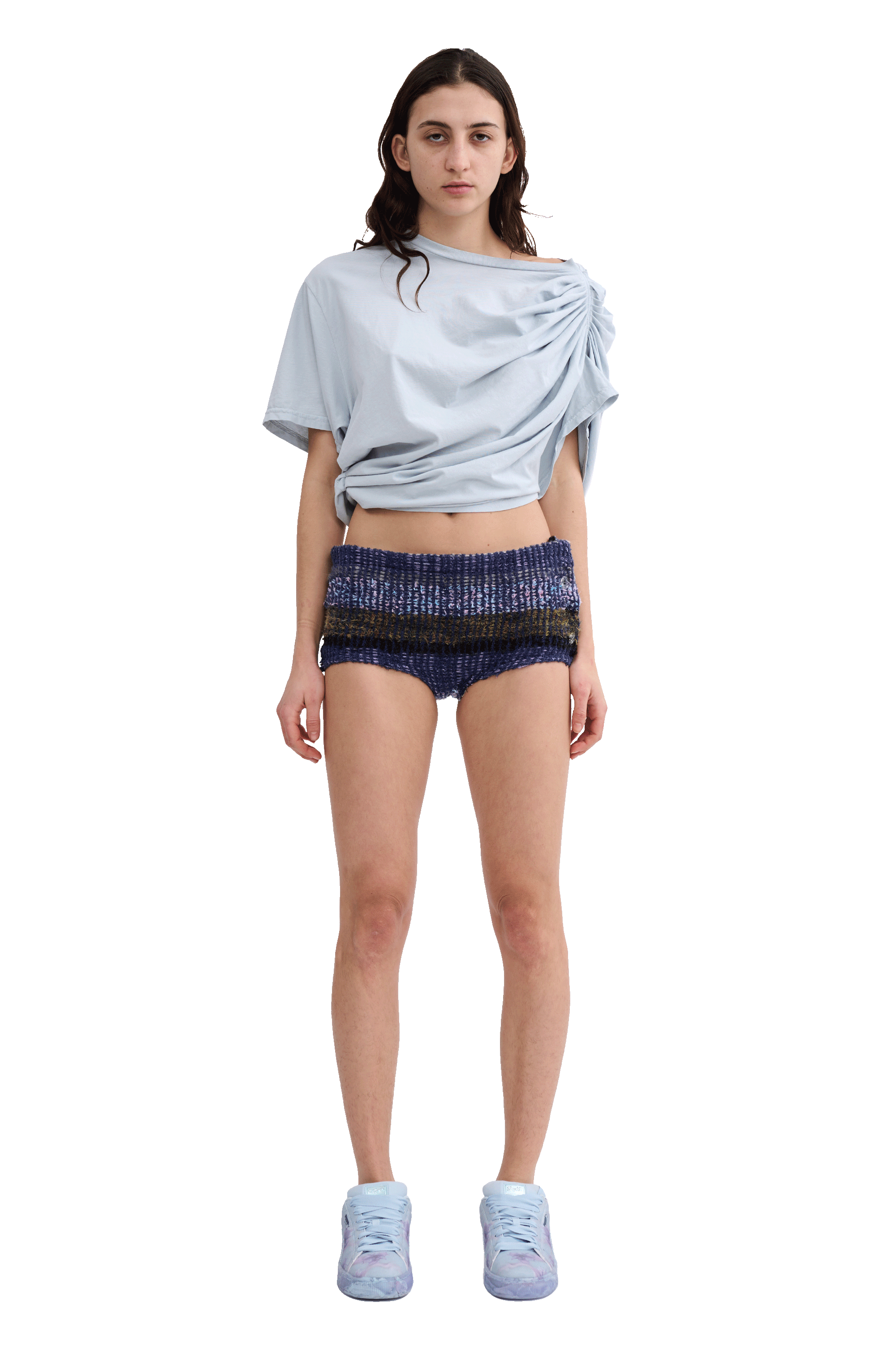 VITELLI PURPLE PLAID TAP SHORTS