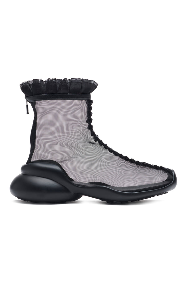 BLACK MESH RUFL BOOTS