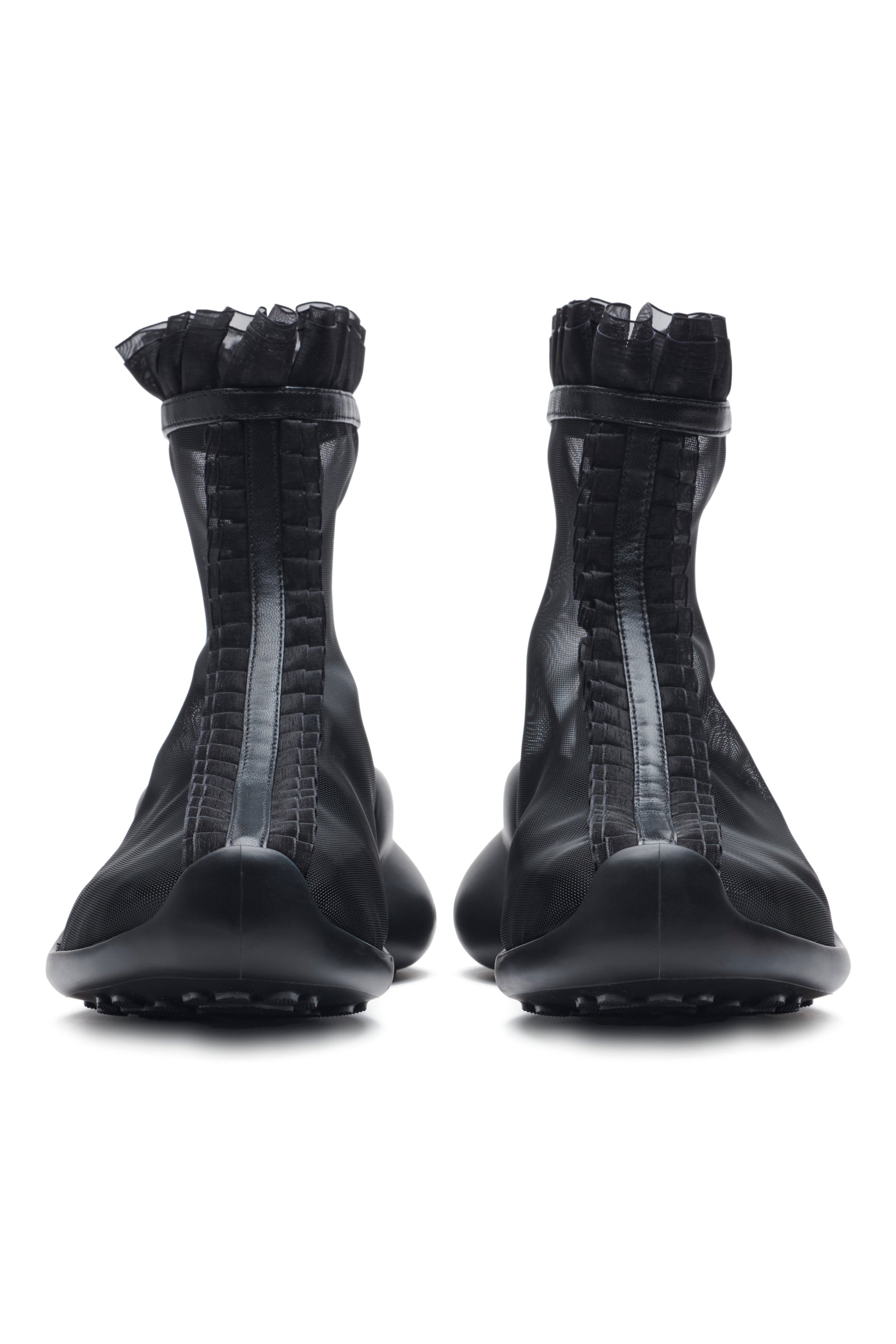 BLACK MESH RUFFLE BOOTS | COLLINA STRADA – Collina Strada BLACK MESH RUFFLE BOOTS | COLLINA STRADA – Collina Strada