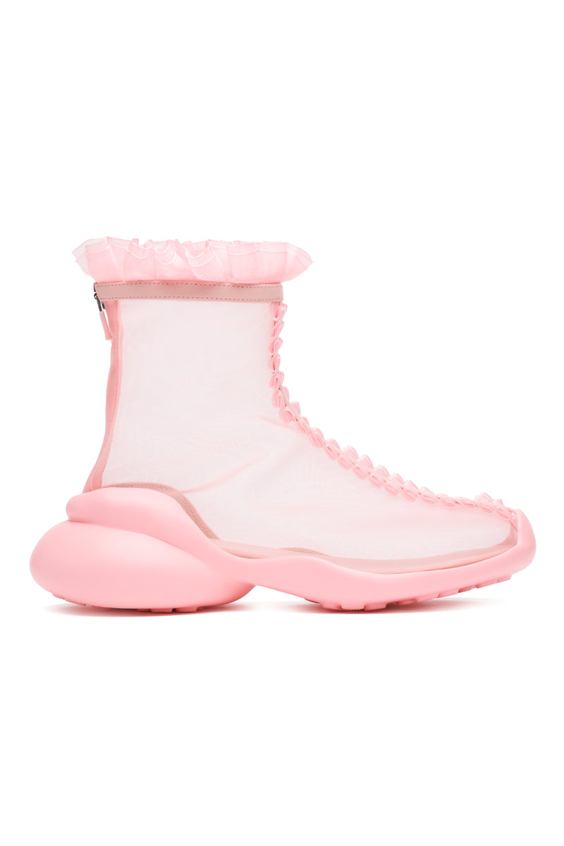 PINK MESH RUFL BOOTS