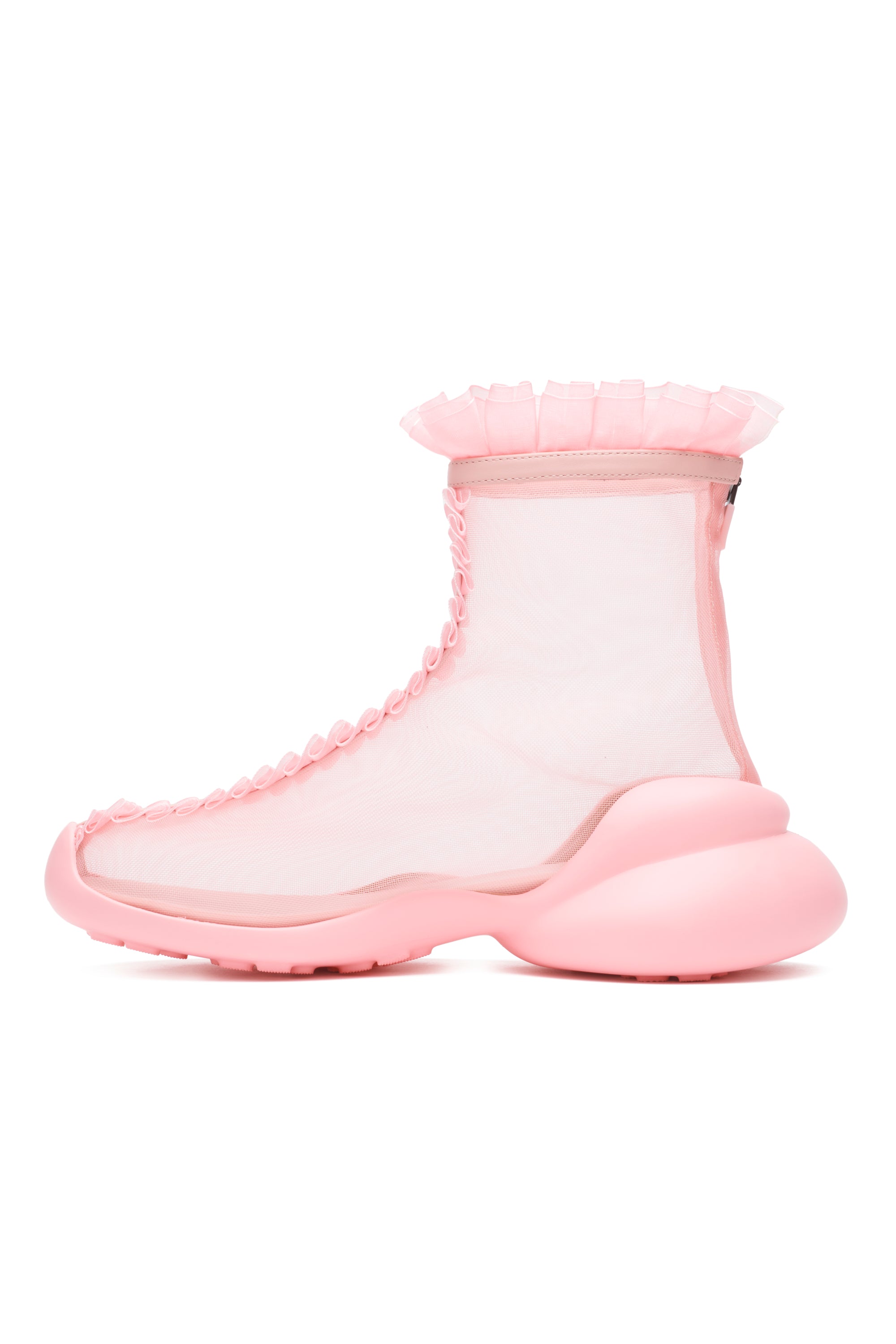 PINK MESH RUFFLE BOOTS | COLLINA STRADA