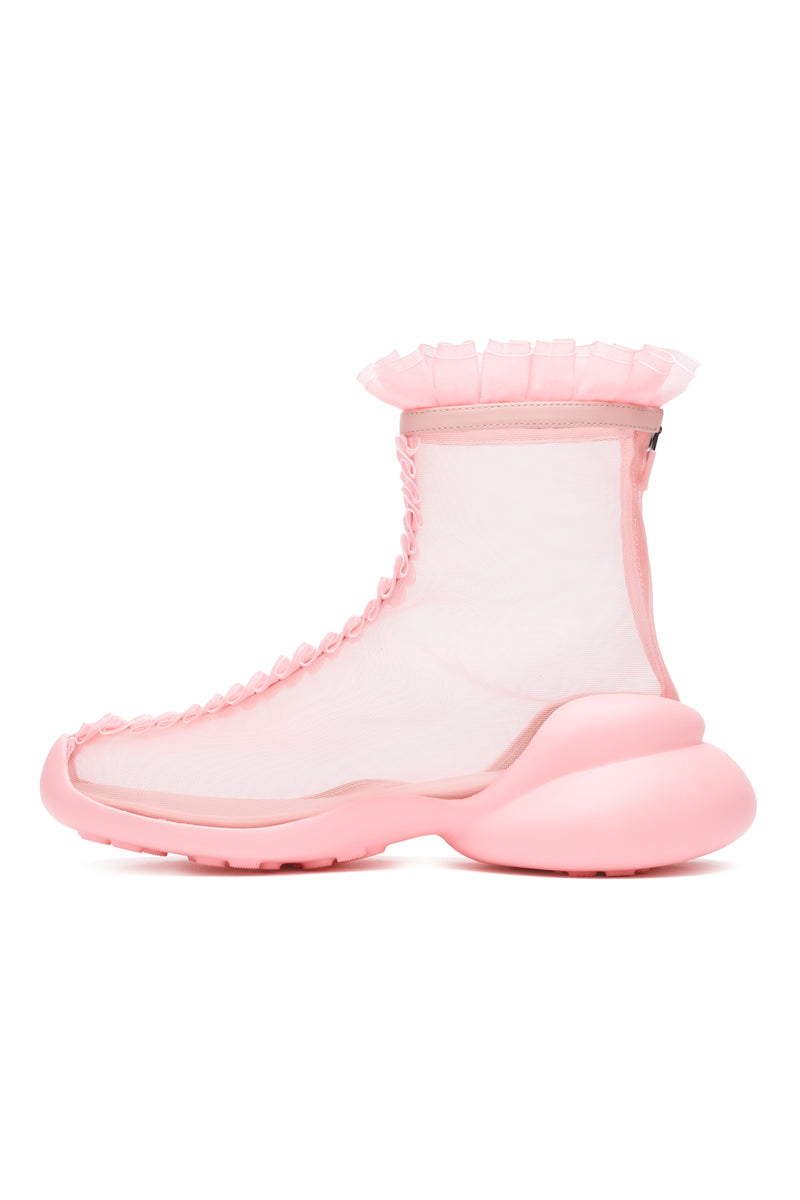 PINK MESH RUFL BOOTS