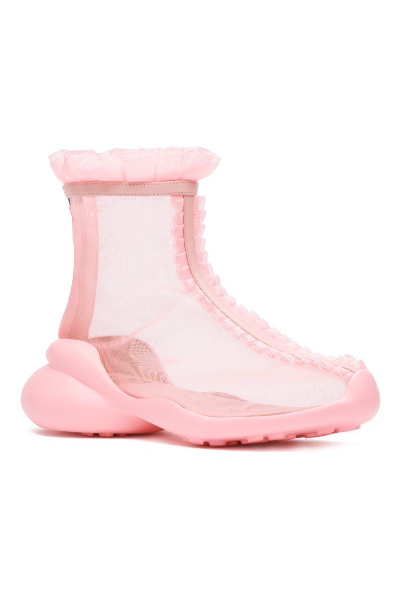 PINK MESH RUFL BOOTS