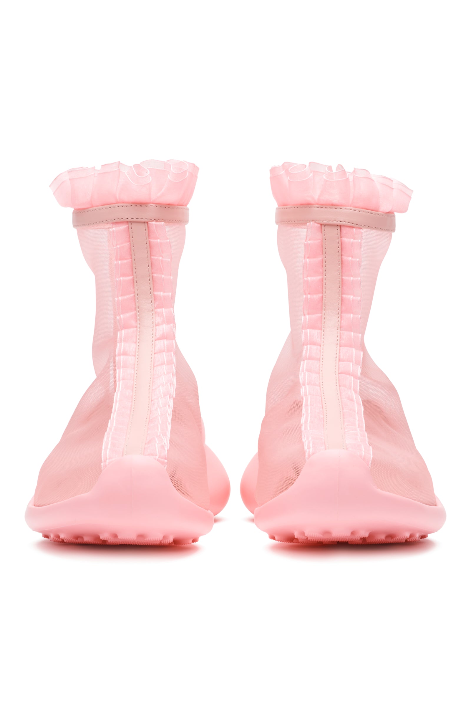 PINK MESH RUFFLE BOOTS | COLLINA STRADA – Collina Strada