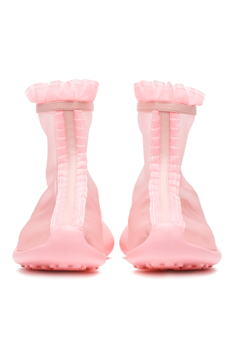 PINK MESH RUFL BOOTS