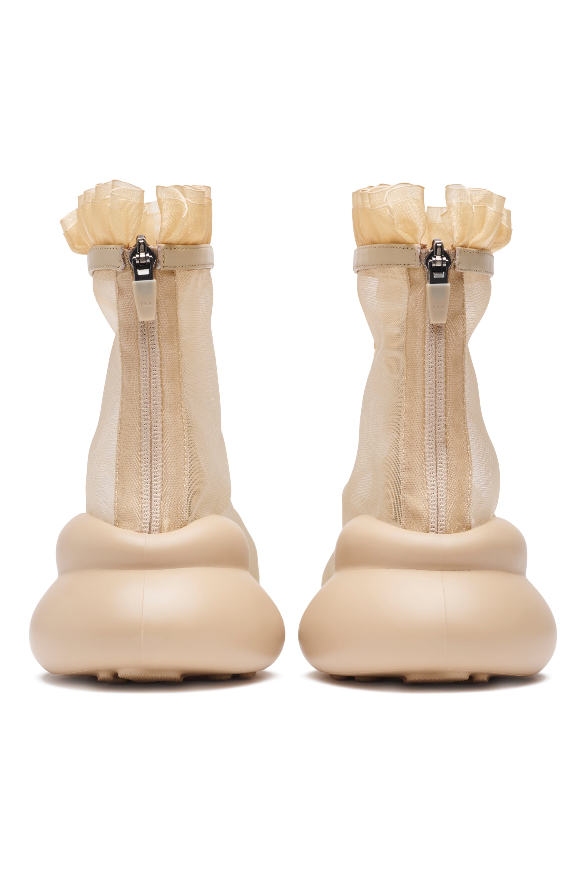 NUDE MESH RUFFLE BOOTS | COLLINA STRADA