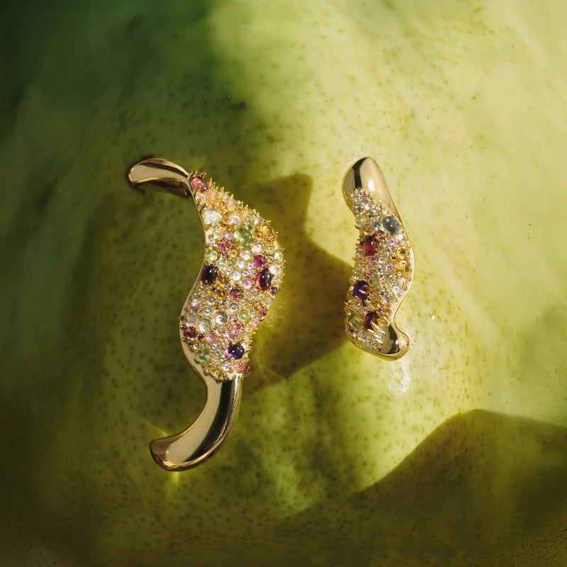 Encrusted Abstract Earrings