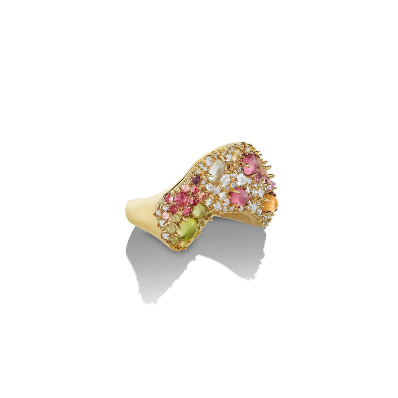 Encrusted Wavy Ring