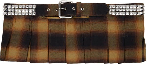 brown checkered belt