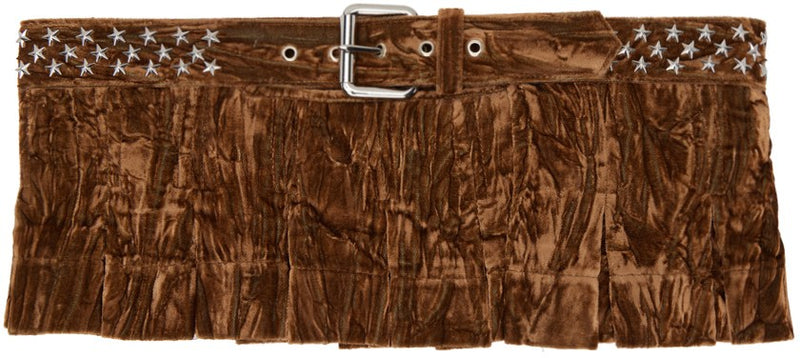 Brown Check Pleated Belt | Collina Strada Medium/Large