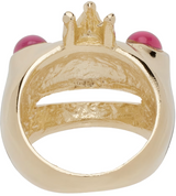 GOLD PINK FROG PRINCE RING