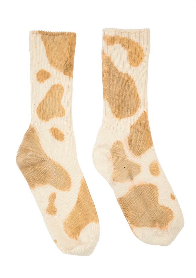 BEIGE COW SOCKS