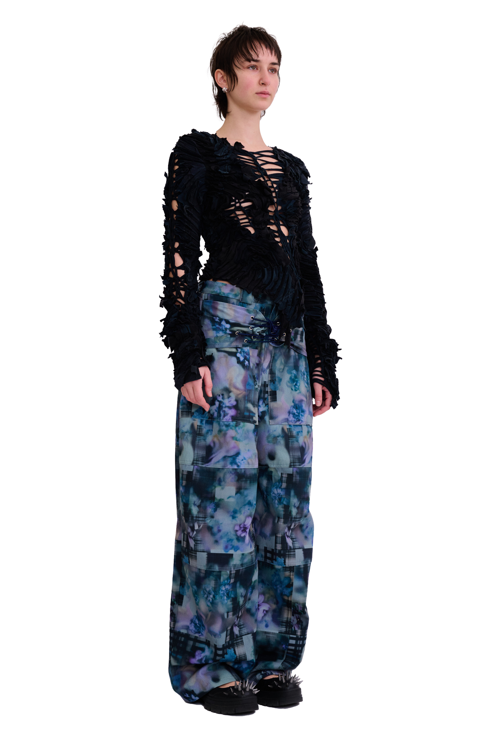 WORN BLACK L/S CHIRP TOP