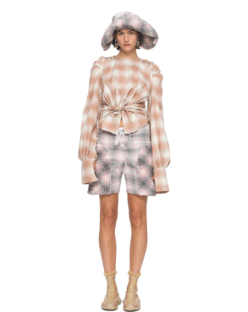 LAVENDER PLAID CLYDE X COLLINA STRADA MALA HAT