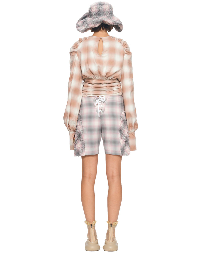 LAVENDER PLAID CLYDE X COLLINA STRADA MALA HAT