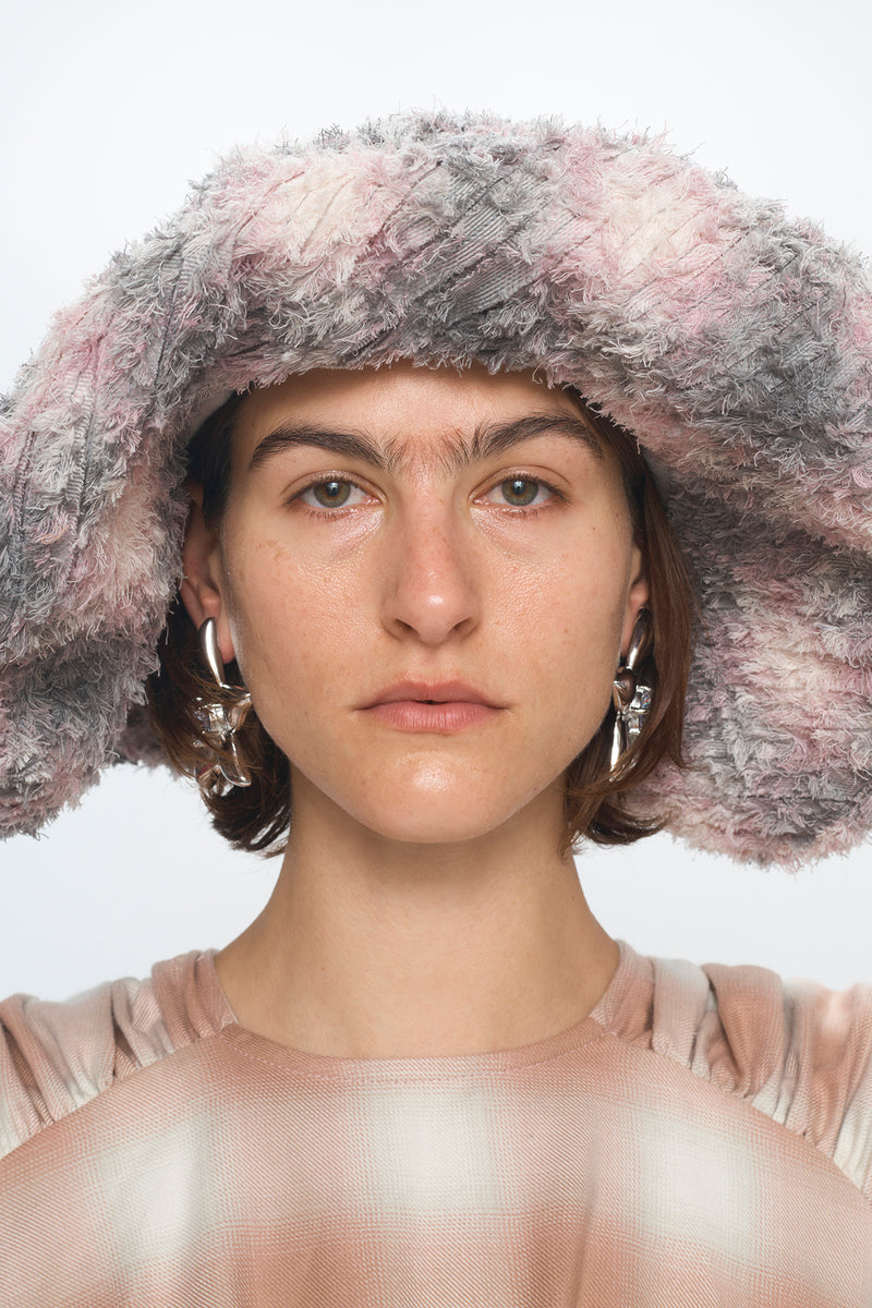 LAVENDER PLAID CLYDE X COLLINA STRADA MALA HAT