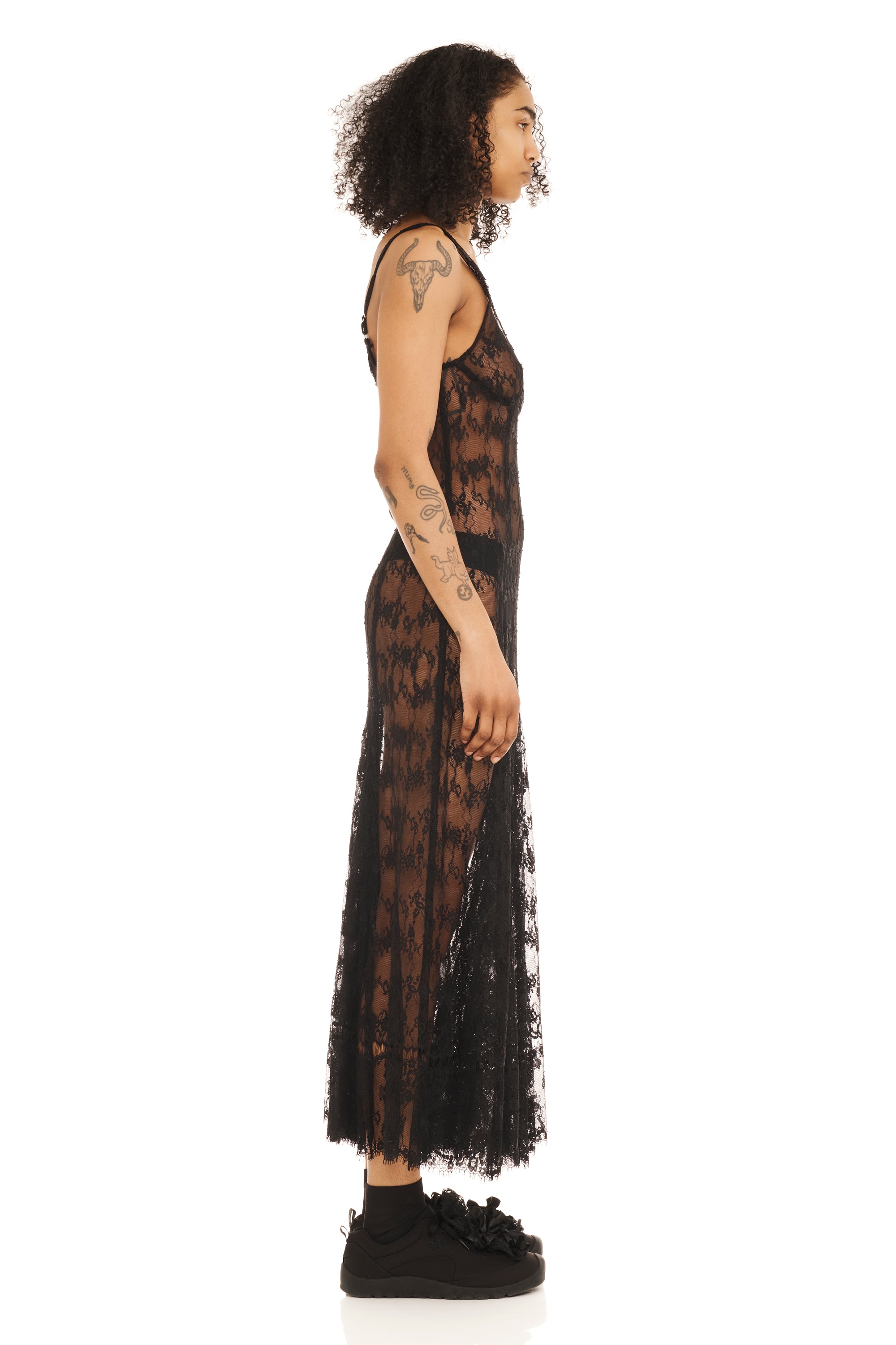 BLACK LONG PAMELA DRESS