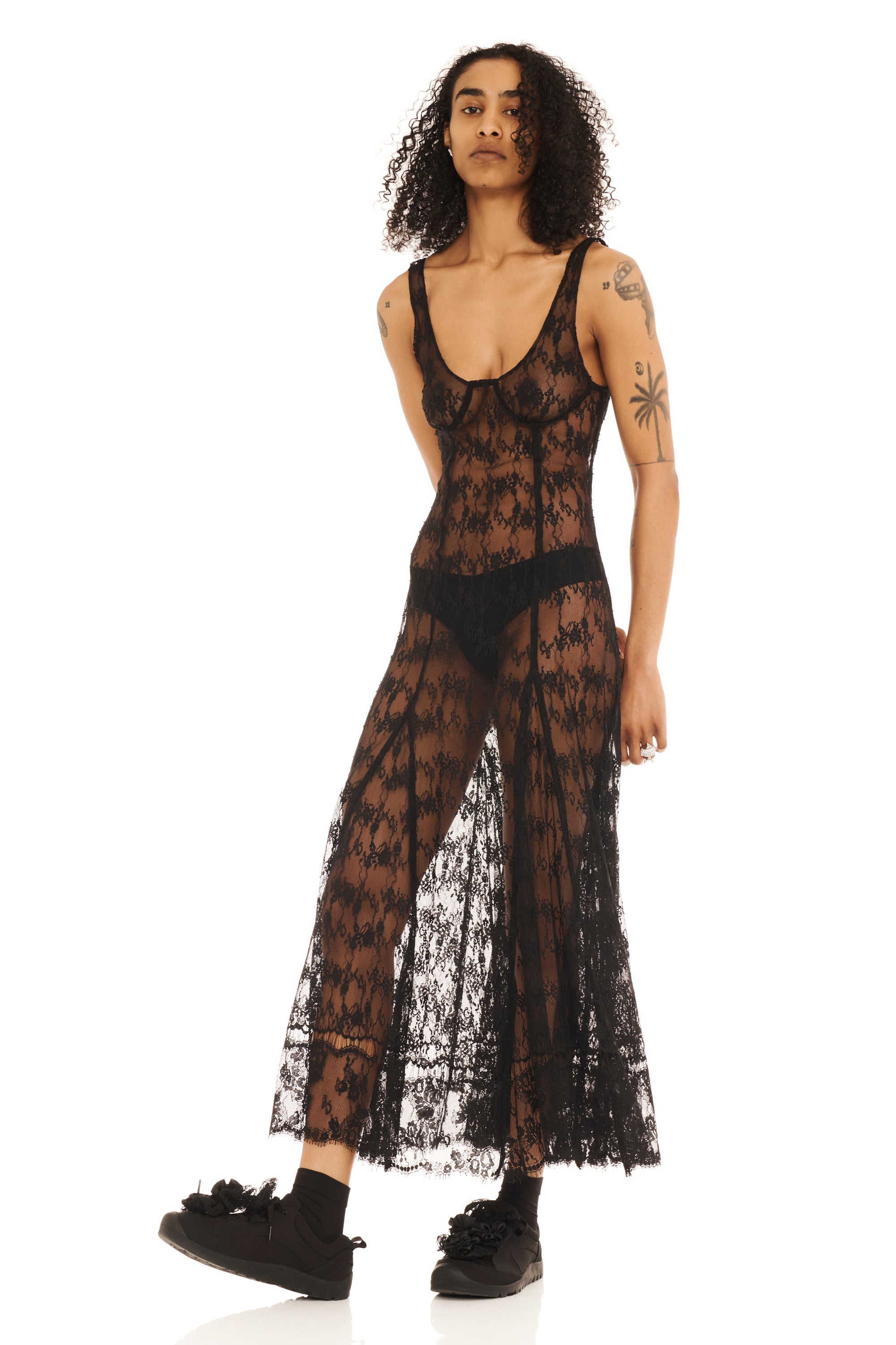 BLACK LONG PAMELA DRESS