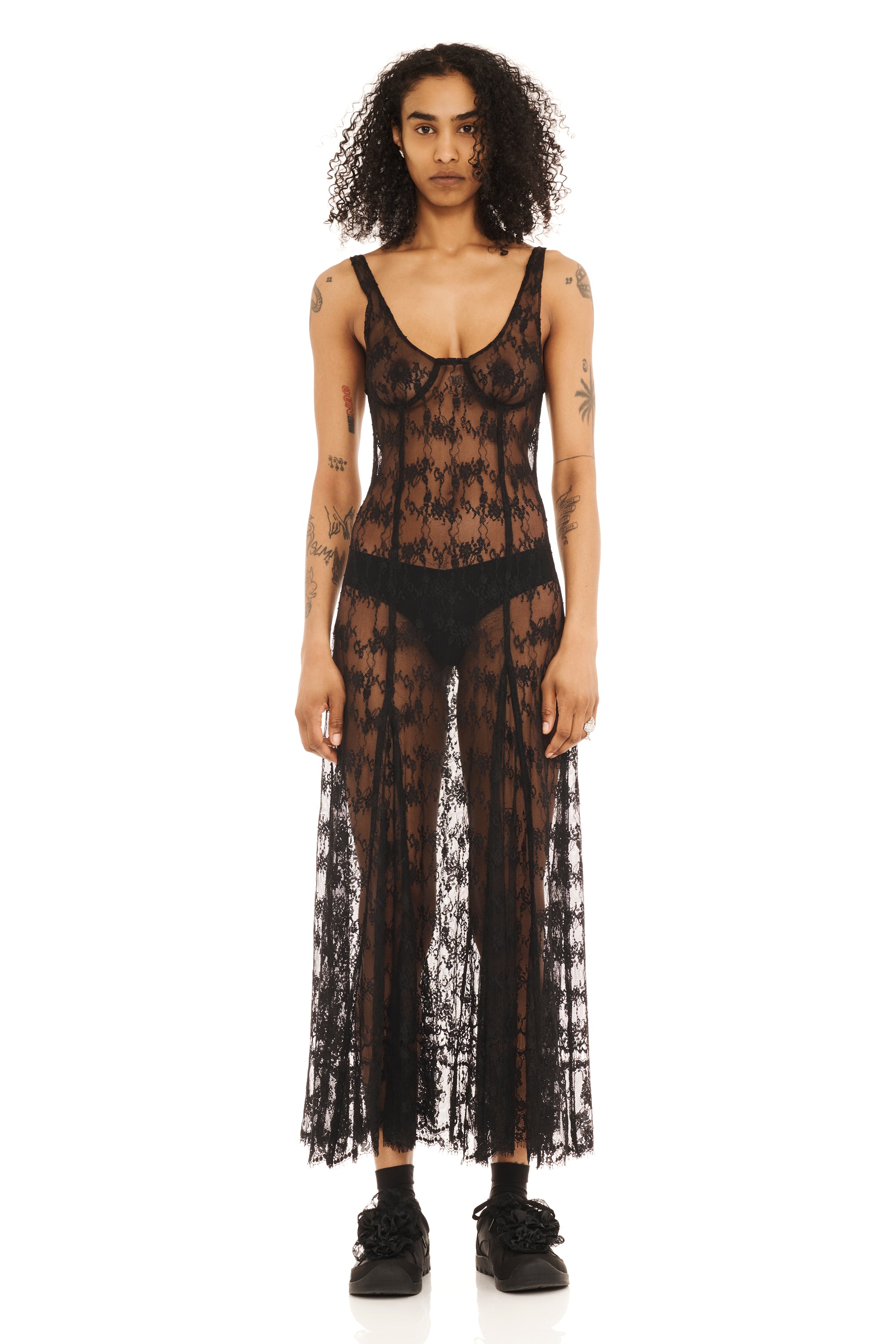 BLACK LONG PAMELA DRESS