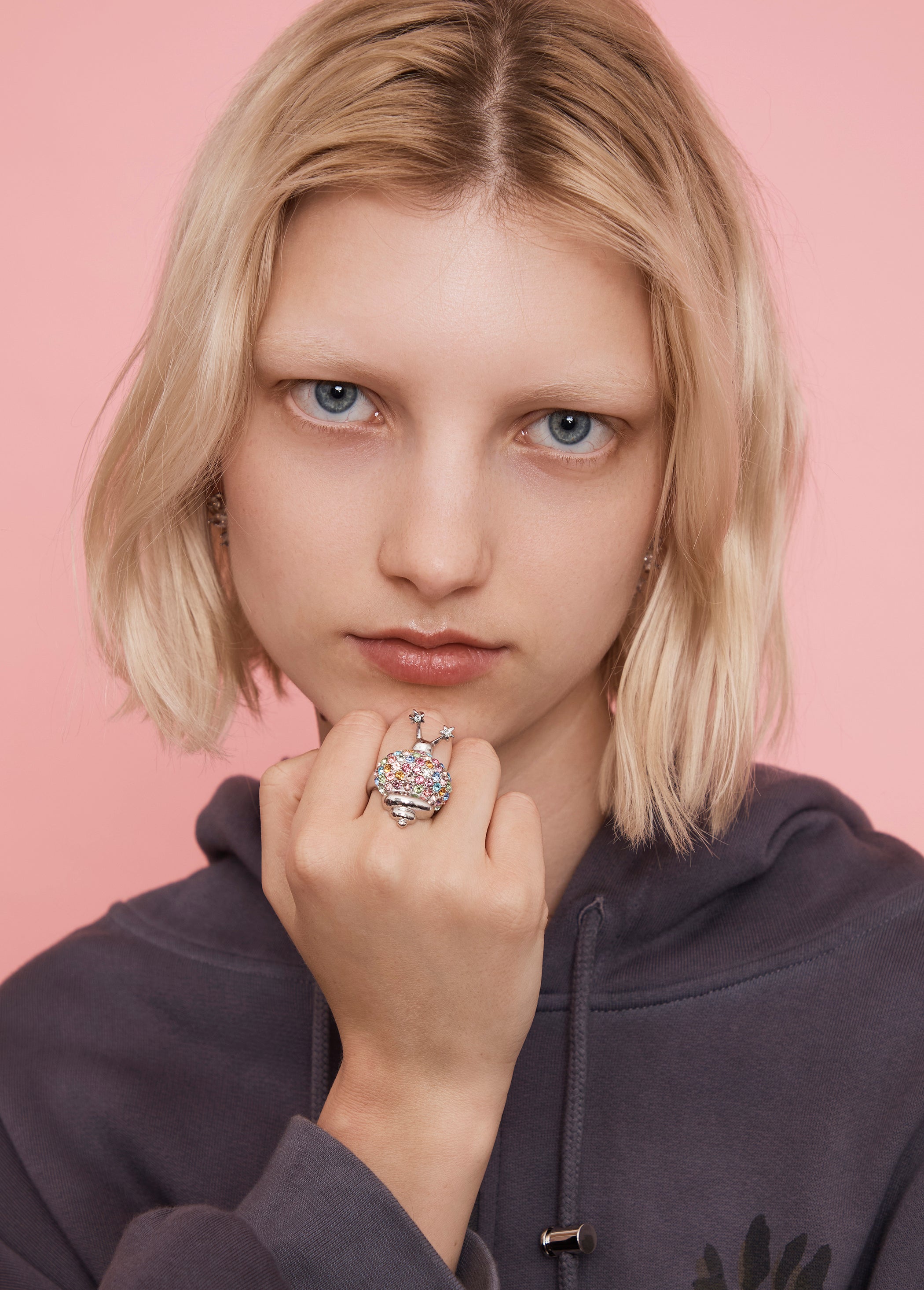 SILVER PASTEL SNAIL RING