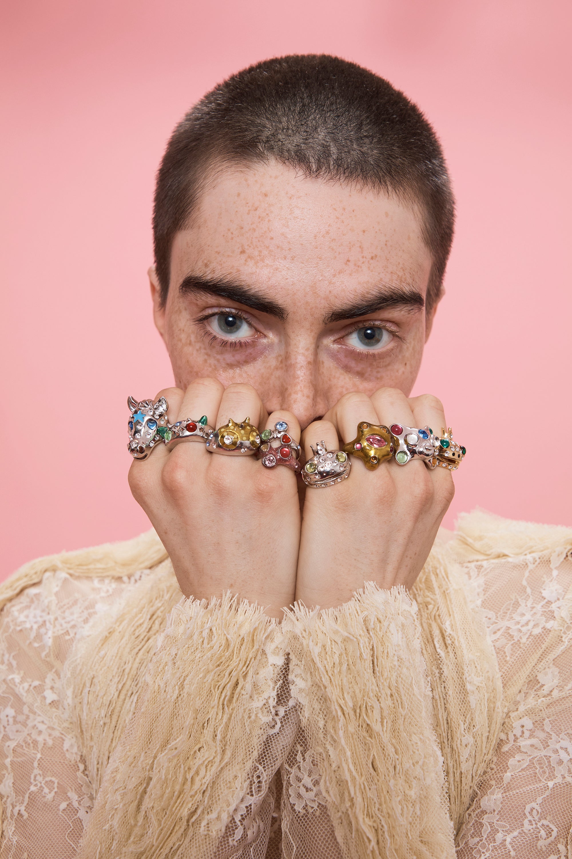 SILVER MULTI DEMI ALIEN RING