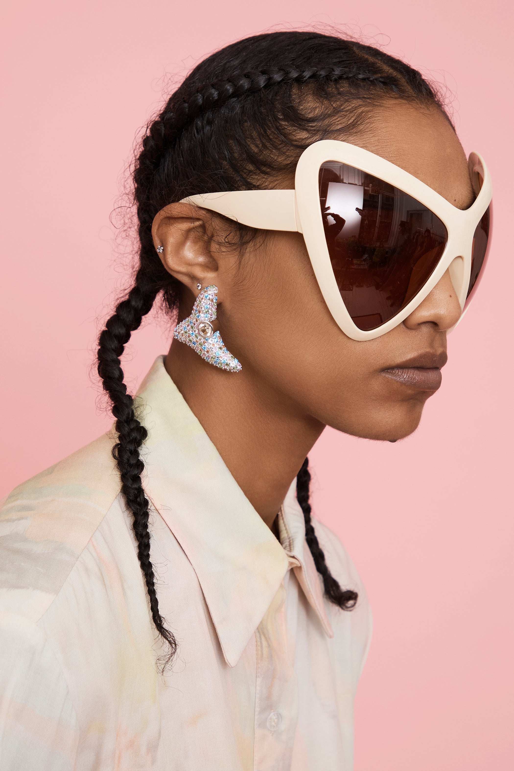 PINK PASTEL SUPER TRIGON STUDS