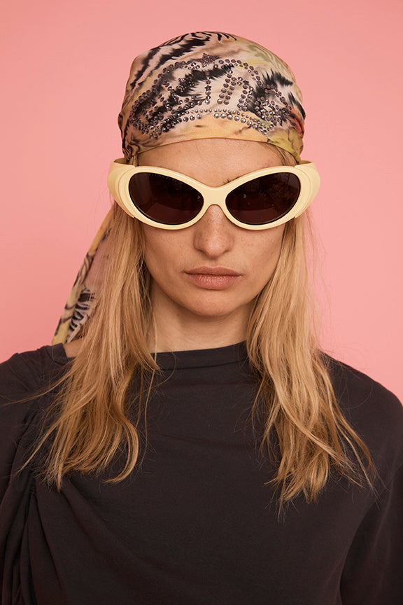 ZEBRA FLORAL PRINCESS FOULARD SCARF