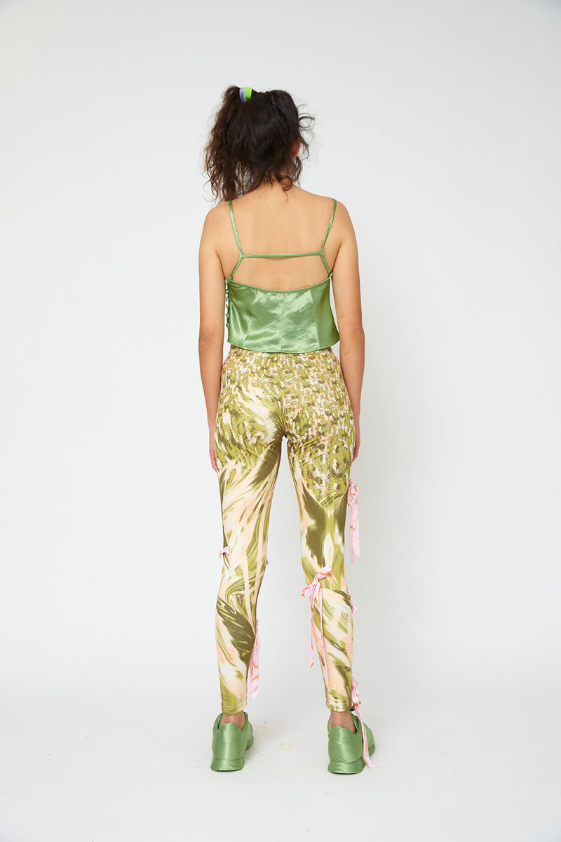 OLIVE BUTTERFLY BOW LEGGINGS