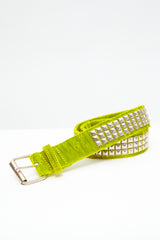 Lime Velvet Studded Belt