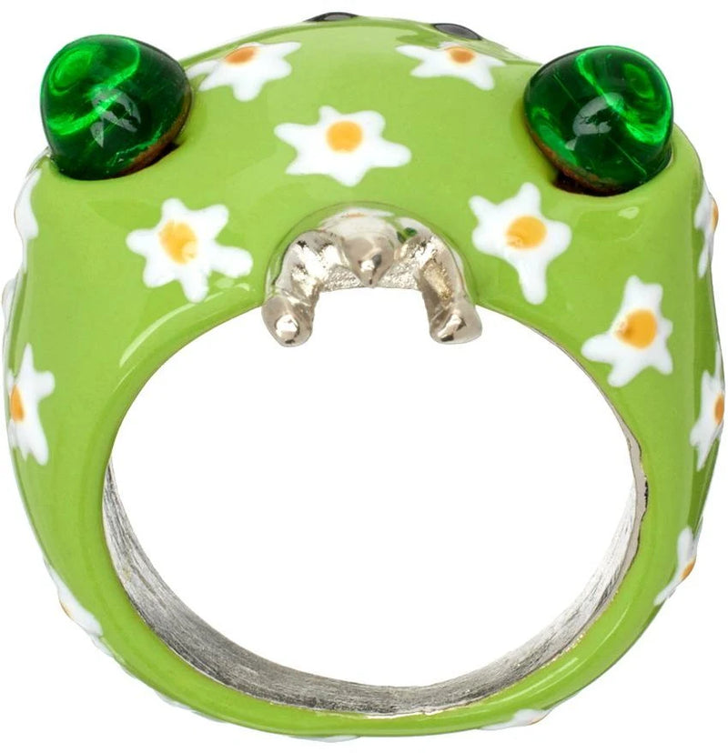 LIME FLOWERS FROG PRINCE RING