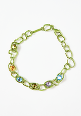 LIME GEMSTONE CRUSHED CHAIN NECKLACE