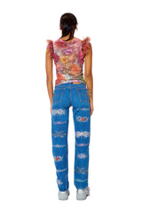 Collina Strada with Levis Rhinestone TATTOOS
