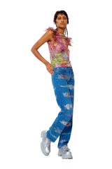 Collina Strada with Levis Rhinestone TATTOOS