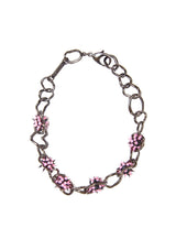 PINK BLACK SPIKEEZ CRUSHED CHAIN NECKLACE