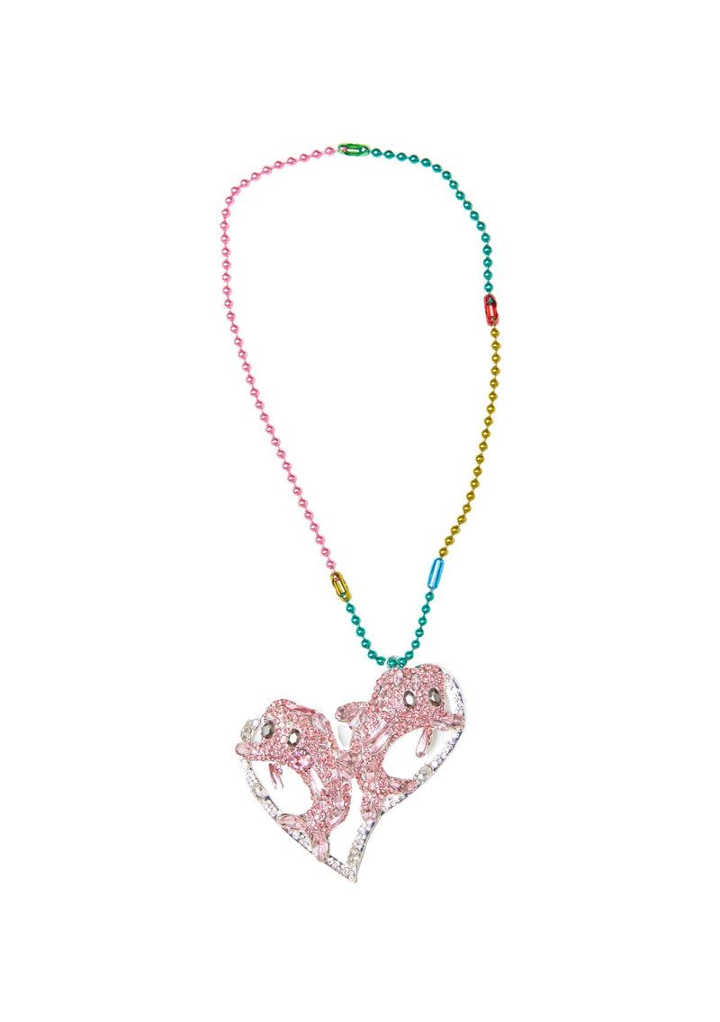 PINK DOLPHIN HEART NECKLACE