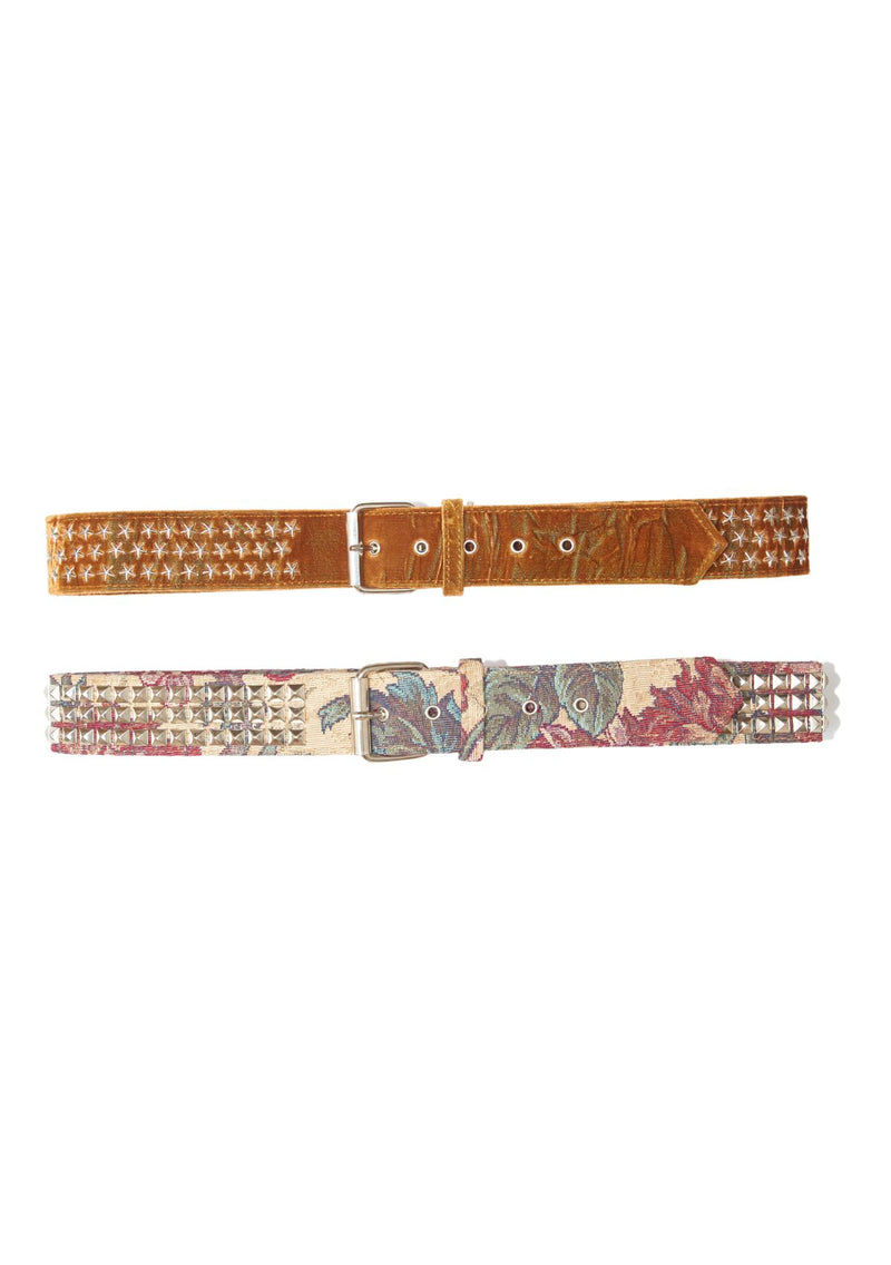 SAND FLORAL STUDDED BELT