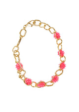 PINK GOLD SPIKEEZ CRUSHED CHAIN NECKLACE