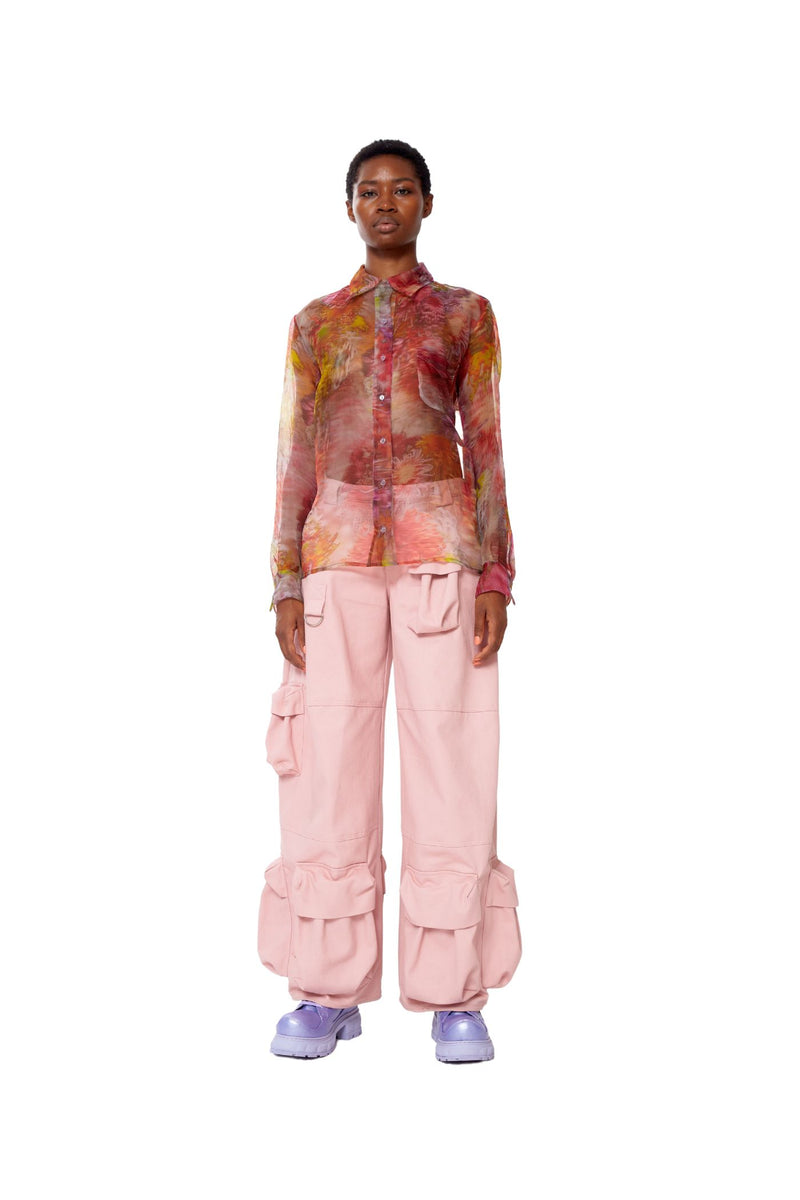 MARIPOSA BUTTON UP Chrysanthemum Organza