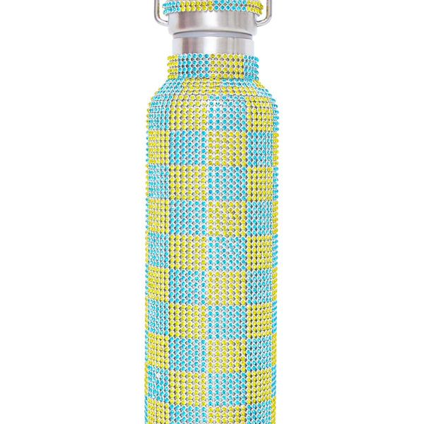 JET SMILEY FACE RHINESTONE WATER BOTTLE