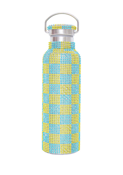 Collina Strada Women's Rhinestone Water Bottle in Rainbow Smiley Face  Collina Strada