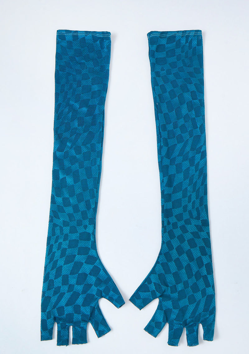 DEEP TURQUOISE FINGERLESS GLOVES