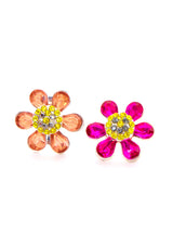 PEACH AND PINK HAPPY FLOWER EARRINGS