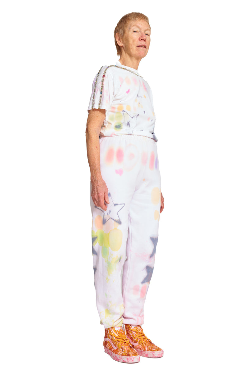 BLUSH STAR BURST RHINESTONE SWEATPANT